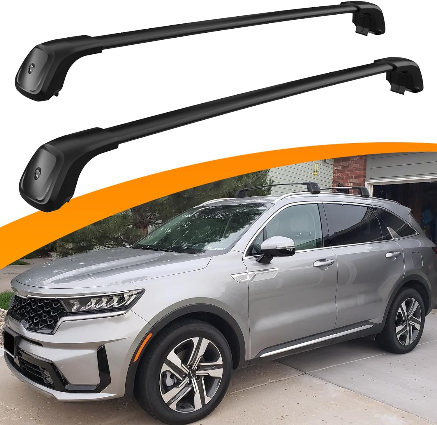 260 LBS Cross Bars Fit for 2021-2026 KIA Sorento & Sorento Hybrid Lockable Roof Rack Crossbars Cargo Carrier (Except X-Line)