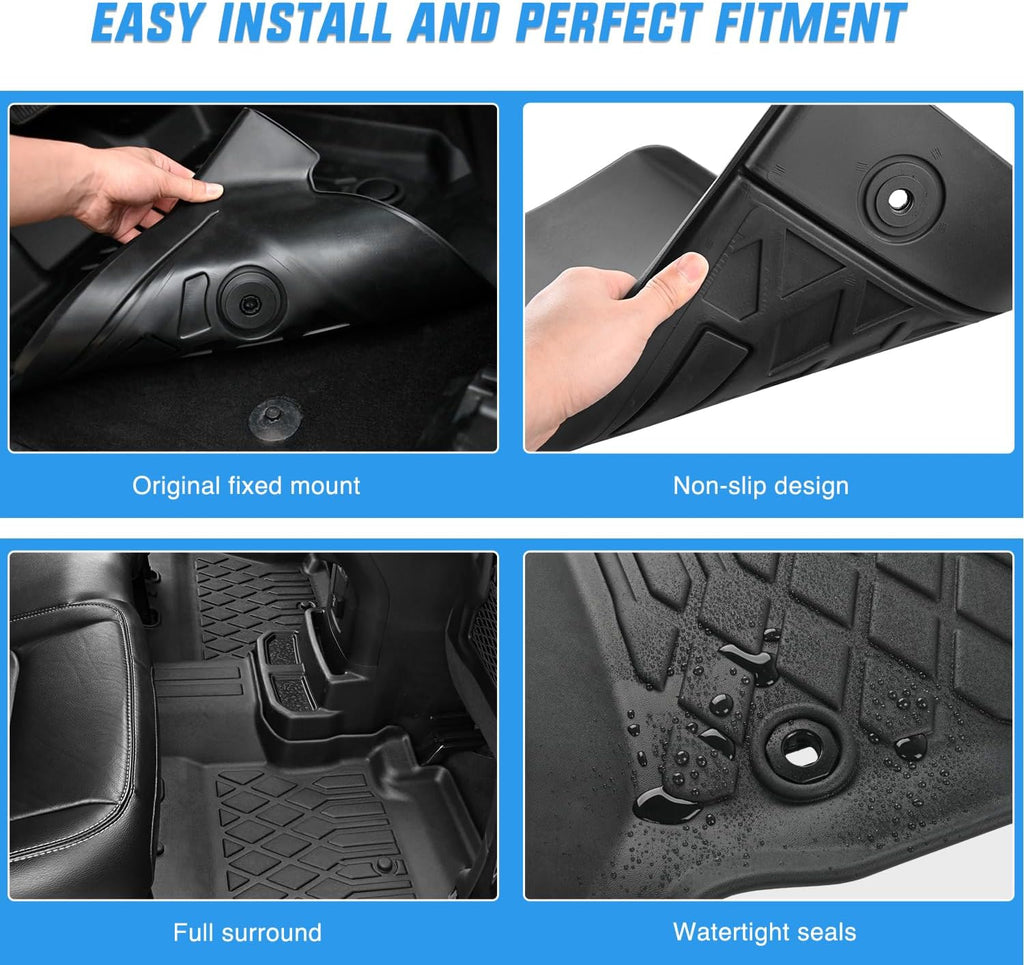 Nilight Floor Mats for Rivian R1T 2025 2026 All Weather Custom Fit Heavy Duty Floor Liners