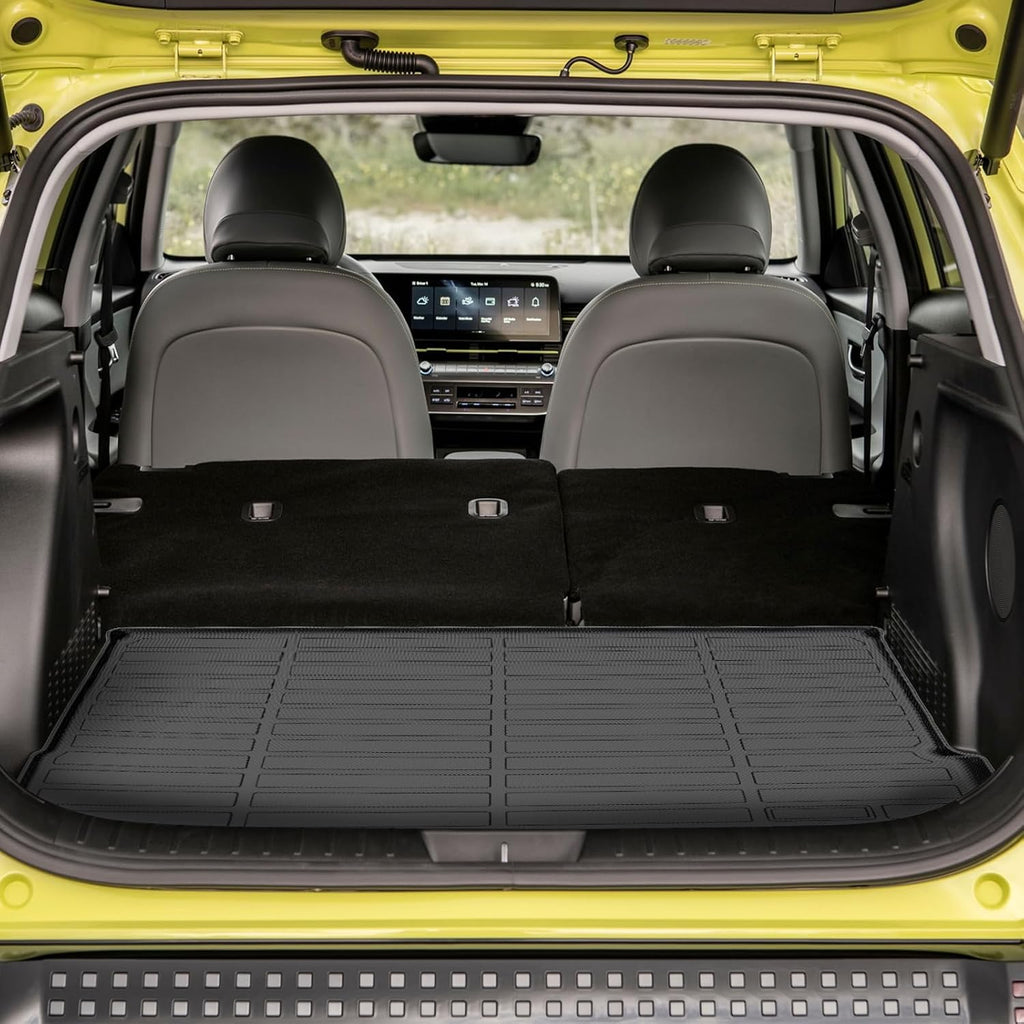 GINOWY-Floor Mats & Cargo Liner for Hyundai Kona 2024 2025 2026(Except EV Version), for SEL/SE/N Line/Limited, TPE All Weather Car Mats Rubber Liners Kona Accessories Trunk Mat