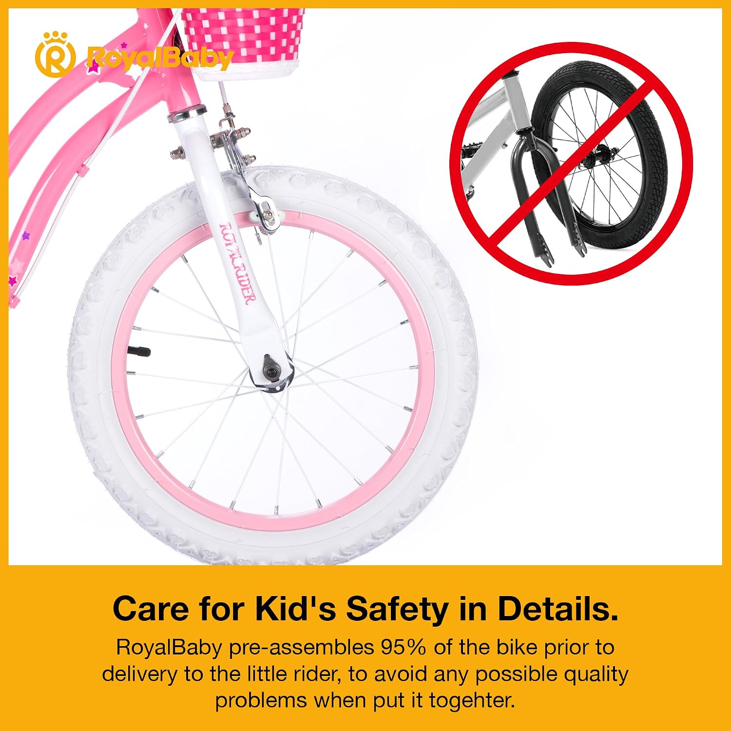 RoyalBaby Girls Bike with Training Wheels and Kickstand, Stargirl Kids Bicycle 16 Inch Toddlers to Big Kids 4-7 Years, Coral Red