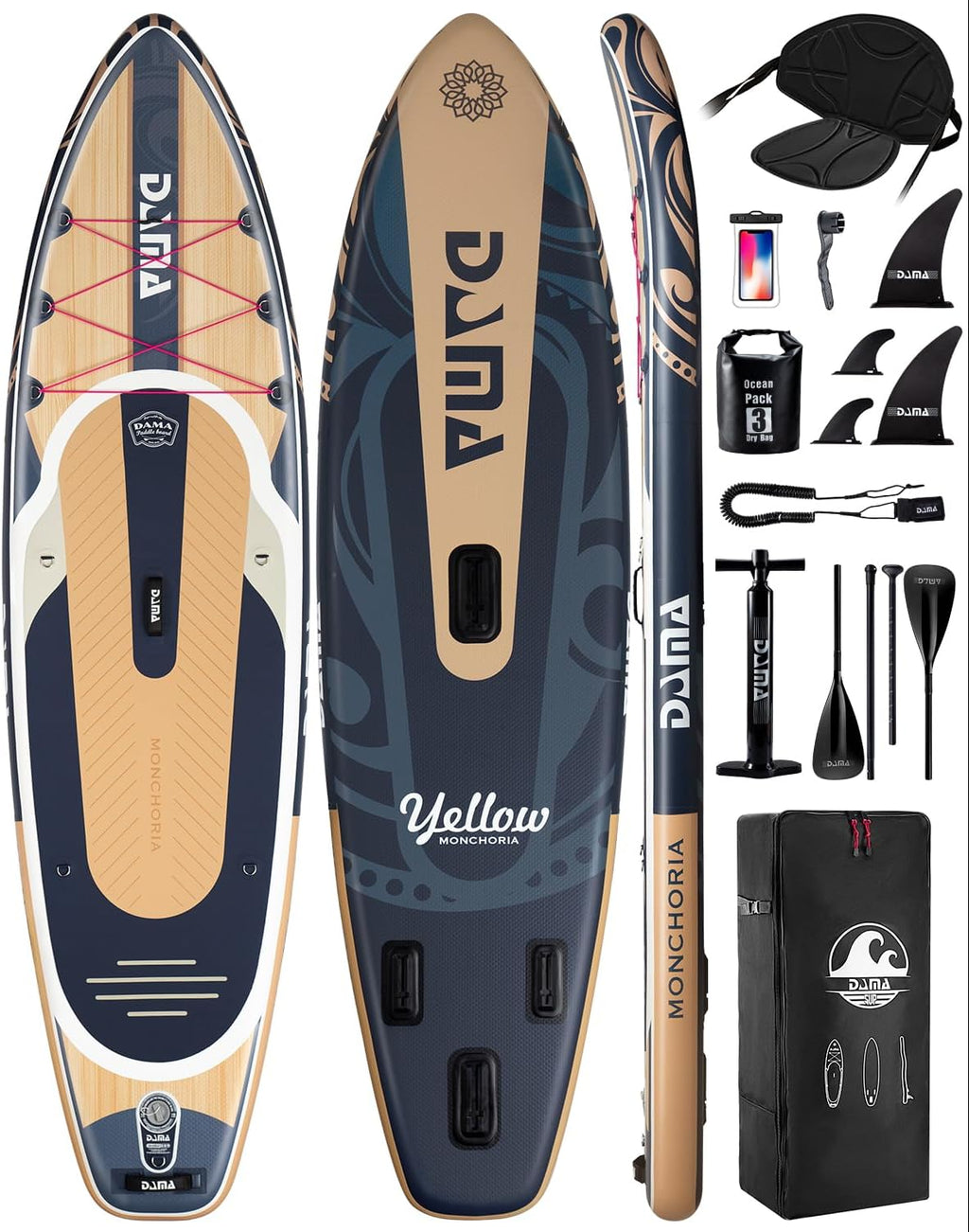 DAMA 11'*34'*6' Stand Up Paddle Board, Inflatable Paddle Board,Inflatable Paddle Boards for Adults w/a Wide, Smooth and Non Slip Deck, Versatile Styles, Suitable for Adults