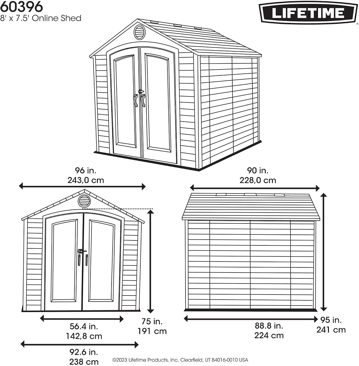 Lifetime Outdoor Storage Shed, 8 x 7.5 Foot
