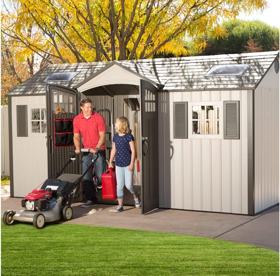 Lifetime 60138 Outdoor Storage Shed, Desert Sand, 15 x 8 Feet