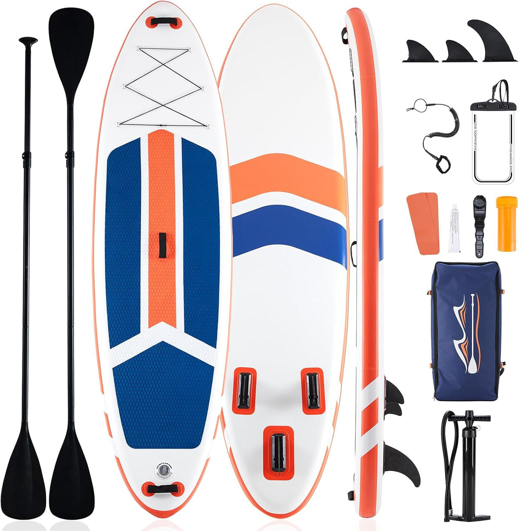 Sweetcrispy Inflatable Stand Up Paddle Board with Premium SUP Paddleboard Accessories,2-in-1 Paddle,Wide Stable Design,Non-Slip Comfort Deck for Adults & Youth of All Skill Levels