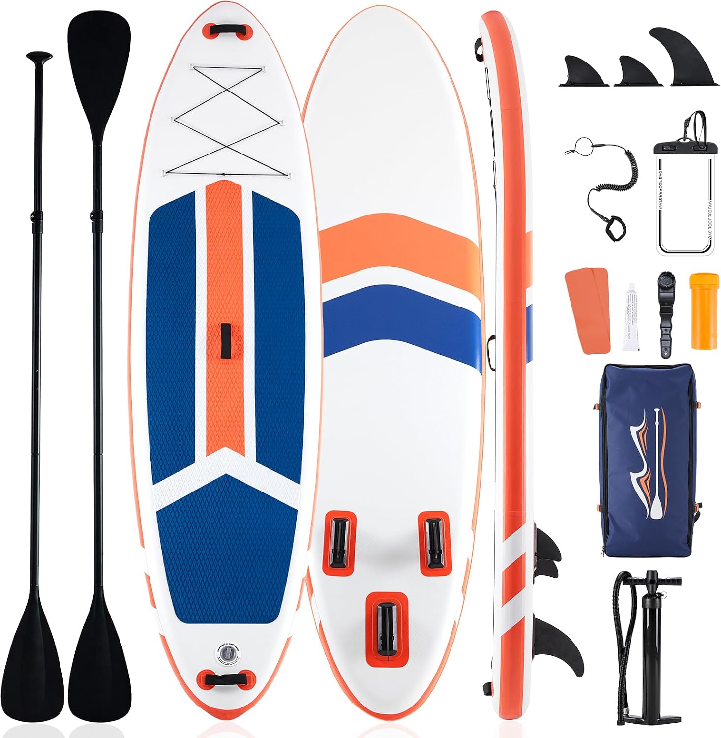 Sweetcrispy Inflatable Stand Up Paddle Board with Premium SUP Paddleboard Accessories,2-in-1 Paddle,Wide Stable Design,Non-Slip Comfort Deck for Adults & Youth of All Skill Levels