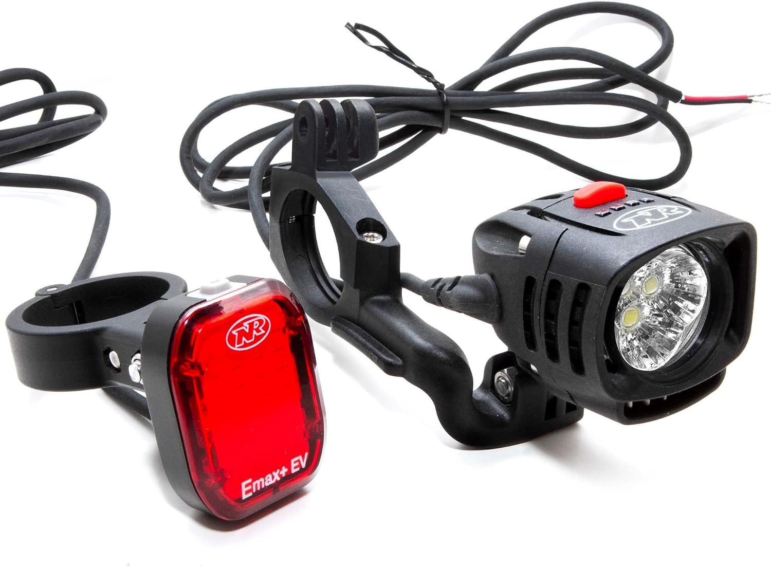 NiteRider EPro 1000 + Emax+ 150 E-Bike Light Combo – 1000 Lumen Front & 150 Lumen Rear Hardwired Lights for Electric Bikes, IP64 Rated, 8 Modes, Fits Class 1/2/3, Handlebar & Rack/Seatpost Mounts