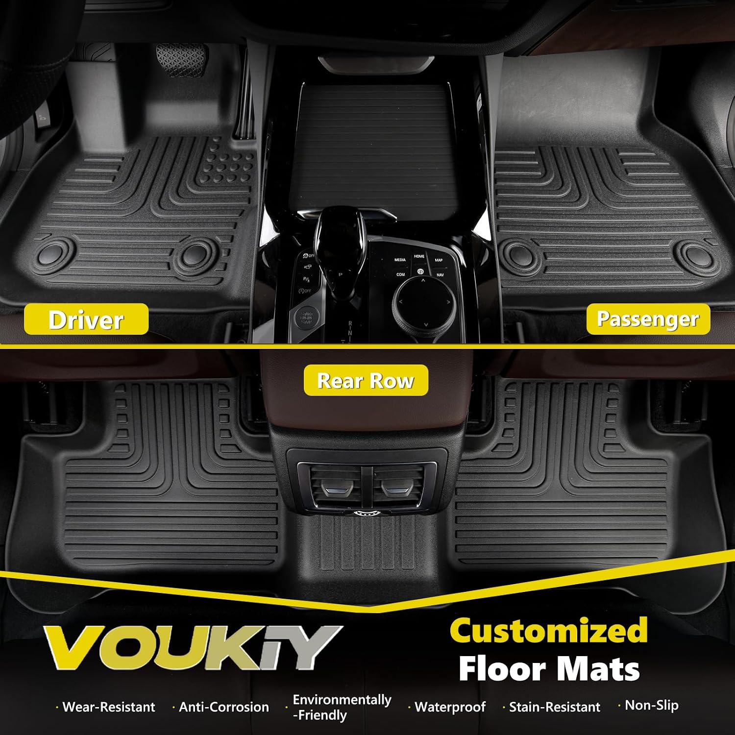 Floor Mats & Cargo Liner for 2013 2014 2015 2016 2017 2018 Hyundai Santa Fe Sport(Only 5 Seater) Automotive All Weather Car Mats Trunk Liner Trunk Mat Santa Fe Sport Floor Mats Accessories