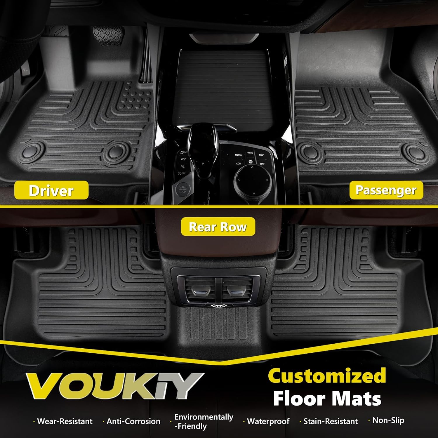 Floor Mats & Cargo Liner for 2026 Kia Sportage Hybrid All Weather Car Mats Trunk Mat Kia Sportage Hybrid Floor Mats Accessories Black