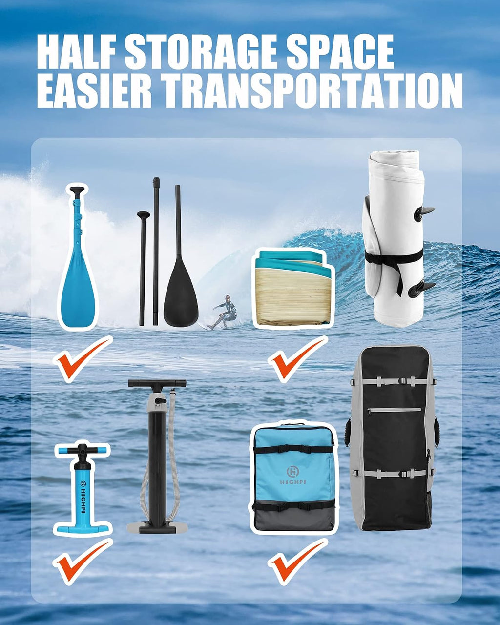 Inflatable Stand Up Paddle Board for Youth and Adults – Wide Sup with Premium Accessories, Blow Up Paddleboard for Surfing, Fishing, Yoga & More