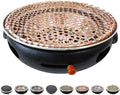BBQ Barbeque Barbecue Grill,BBQ,Round Flat Mesh,Korean Smoke-Free Household Charcoal Grill,Indoor and Outdoor Barbecue Grill,34.5cm (Color : A)