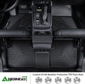 ANBINGO® Floor Mats & SeatBack Cargo Liner for Mazda CX90 2024 2025 2026/6 Passenger / 2nd Row with Bucket Seat or Captain Seat / (50/50 Velcro Tape Fixed Backmats) TPE 3 Rows Waterproof Car Mat