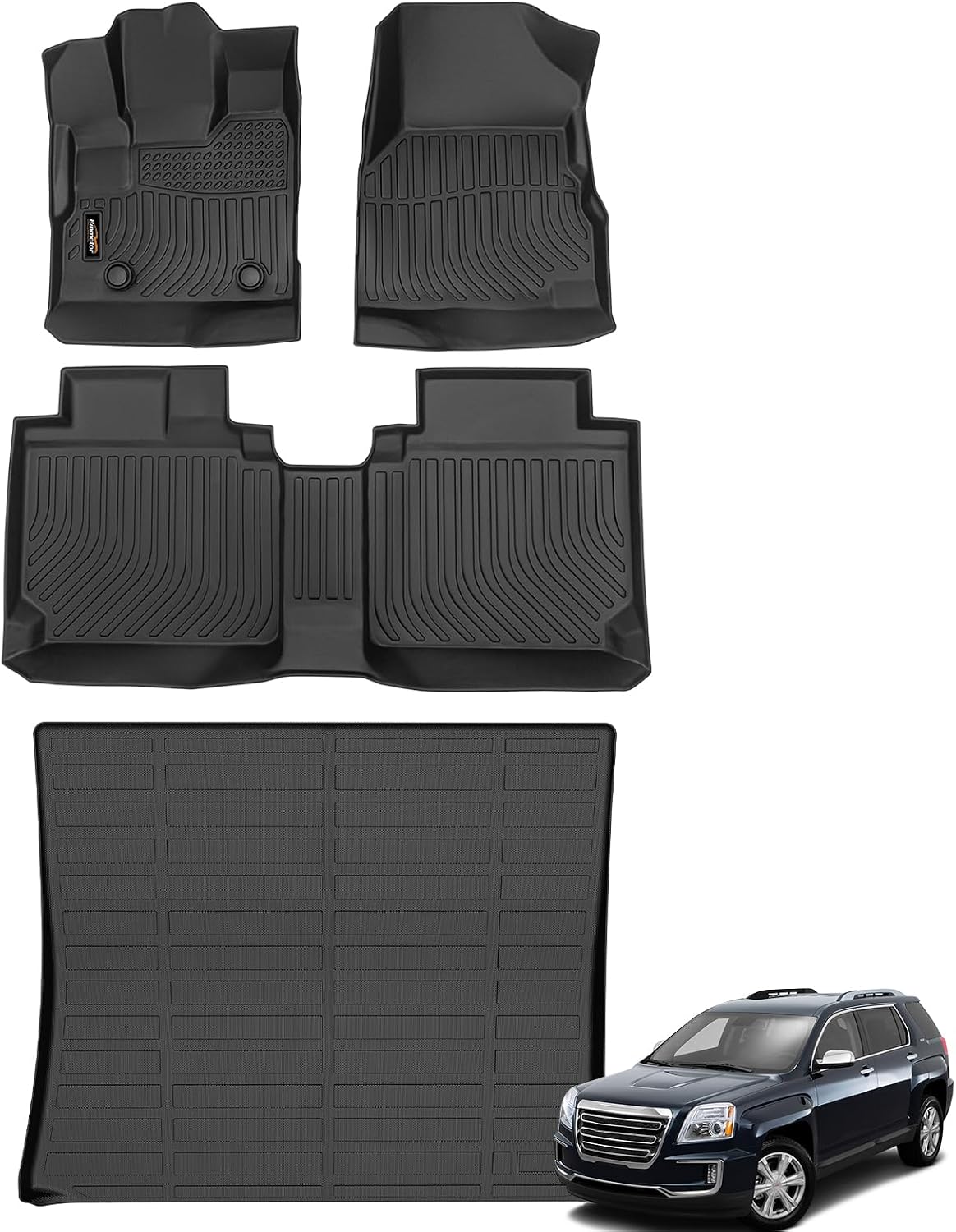 Binmotor-Floor Mats Cargo Liner Set for GMC Terrain 2012-2017 Chevy Equinox, All Weather Car Floor Mats 2017 GMC Terrain/Chevy Equinox Accessories for Terrain