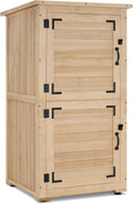 MCombo 30' Deep Wood Sheds & Outdoor Storage, Outside Garden Tool Cabinet Shed with Removable Shelf, Outdoor Storage Cabinet Shed Waterproof for Patio 0786 (Natural)