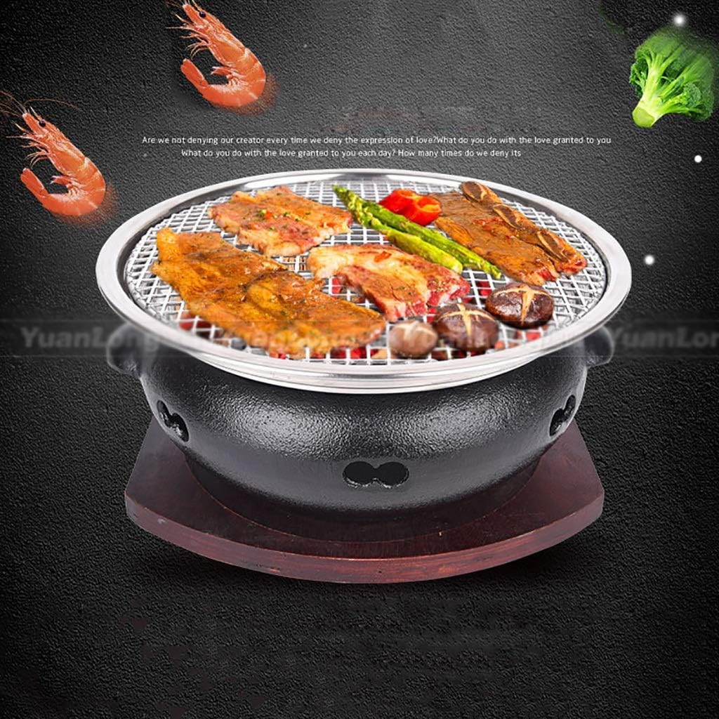 BBQ Barbeque Barbecue Grill,BBQ,Korean Household Smokeless Charcoal Barbecue Grill,Cast Iron Furnace Body,Indoor Outdoor,6 Styles (Color : E)