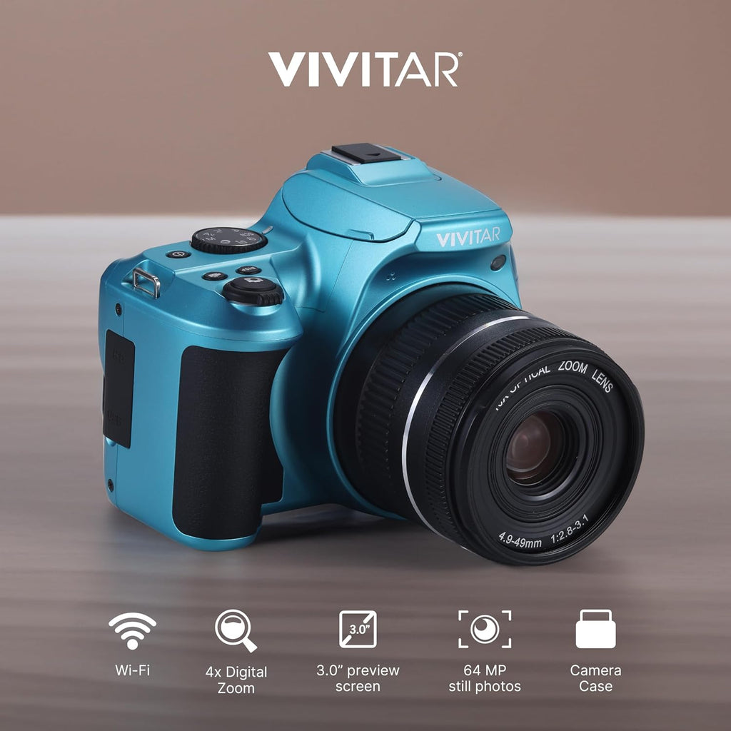4K Digital Camera with 64 MP, 10x Optical Zoom, 3.0' LCD Display, LED Flash, Auto Focus, Macro Mode, 4K Video Recording, Memory Included, Photography and Vlog Camera