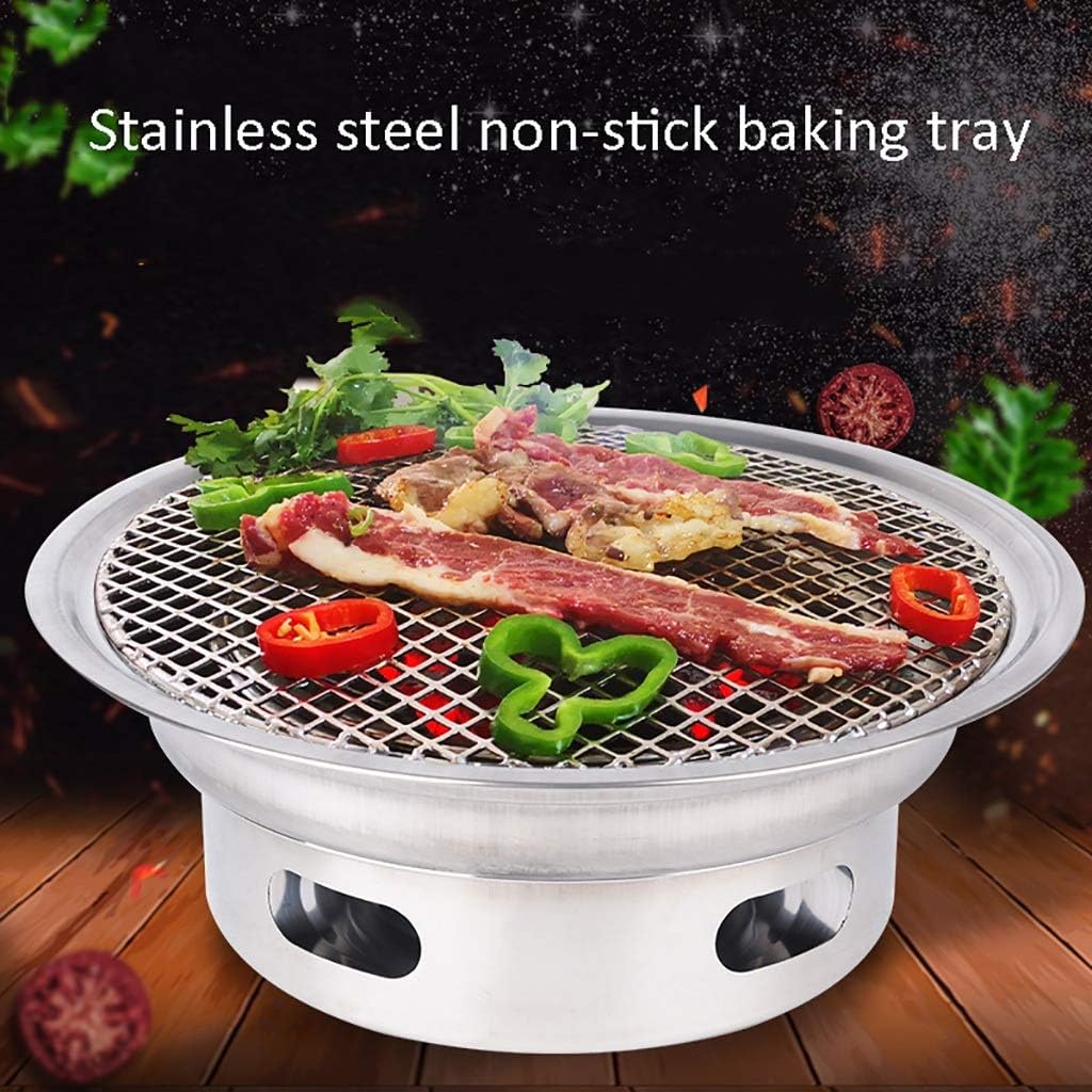 BBQ Barbeque Grills for,Charcoal Grill,BBQ,Indoor and Outdoor Korean Barbecue Grill,Suitable for 5-10 People,34cm (Color : B)