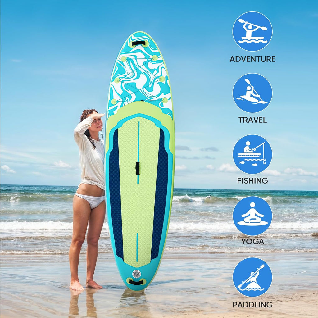 DUMOS Inflatable Stand Up Paddle Board, 10.5'×33'' Paddle Boards with Non-Slip Deck, Durable Advanced Material and Complete SUP Accessories for All Skill Levels
