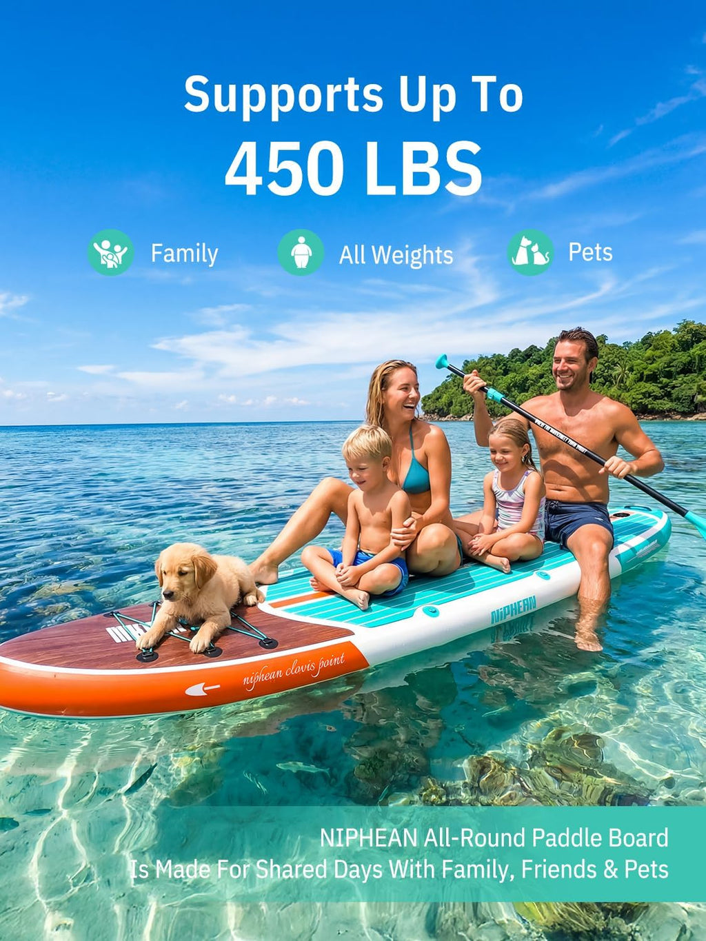 Niphean Inflatable Stand Up Paddle Board with SUP Accessories, Anti-Slip EVA Deck, 10'6'' Inflatable Paddle Boards for Adults & Youth of All Skill Levels
