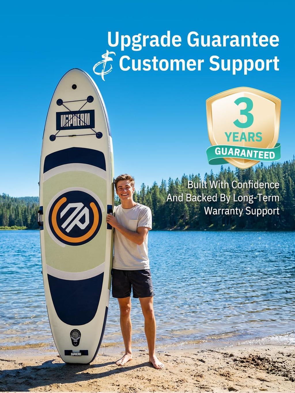 Niphean（Ultra-Light） Inflatable Paddle Board with StabilTrac Fin and Durable SUP Accessories, 10' Stand Up Paddle Boards for Adults & Youth, Versatile Yoga Paddle Board, Gift Ideas