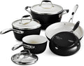 Tramontina Ceramica Deluxe 8-Piece Cookware Set with Lids, Ceramic Non Stick Pots and Pans Kitchen Set, Oven-Safe, Metallic Black
