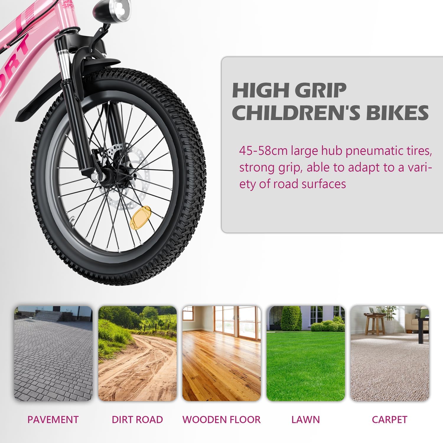 20 Inch Mountain Bike Bicycle for Kids Ages 7-12 with Dual Disc Brakes, 7 Speeds, Shock Absorber, LED Lights,for Boys & Girls
