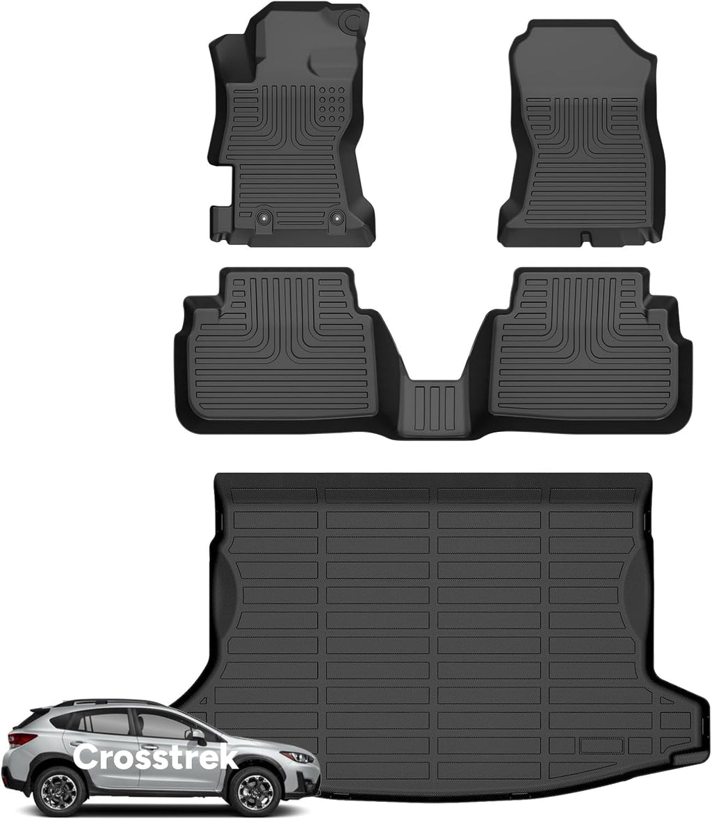 Wayhigh® Floor Mats & Cargo Liner for Subaru Crosstrek 2018-2023 & 2017-2023 Impreza (Not Hybrid Models), All Weather TPE Waterproof Heavy Duty Floor Liners, Floor Mats Fit for Crosstrek Accessories
