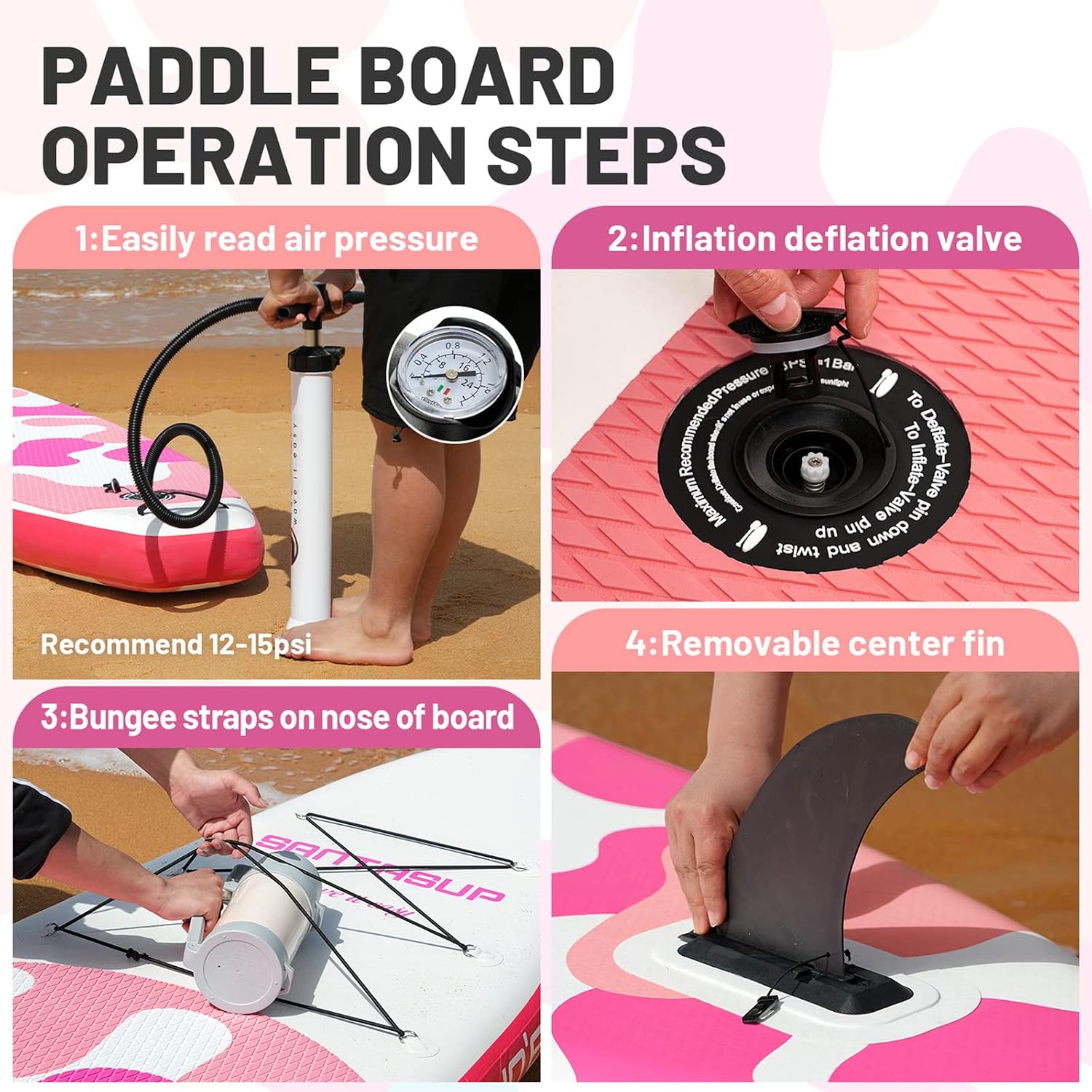 Inflatable Stand Up Paddle Board with SUP Accessories, Anti-Slip EVA Deck, 10'6'/11' Wide Stance Board, Sup Board for Adults & Youth of All Skill Levels Backpack