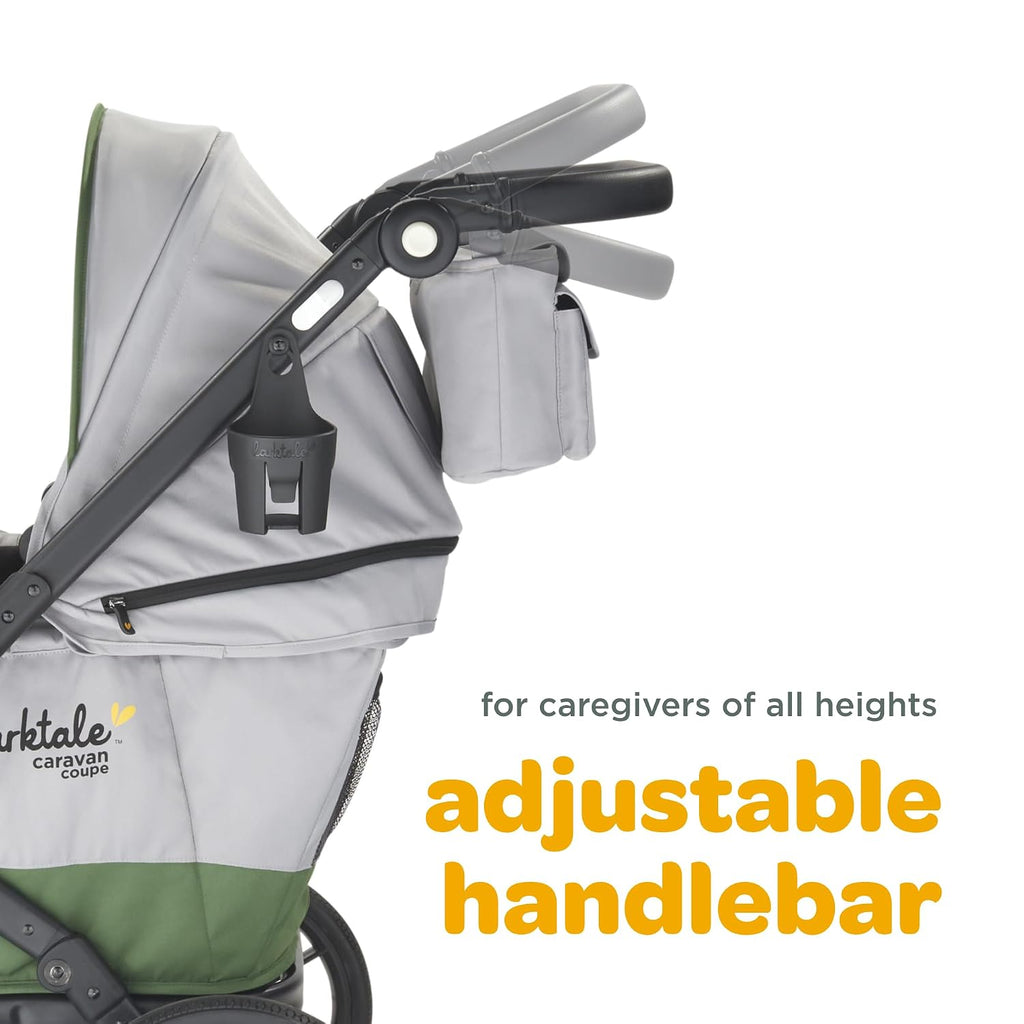 Larktale Caravan Coupe V2, Byron Black - Compact Stroller/Wagon for Kids & Babies - Seats up to Two with 147 lbs. Total Weight Capacity - Dual Sun Canopies, Reclining Seats - 2024 Version