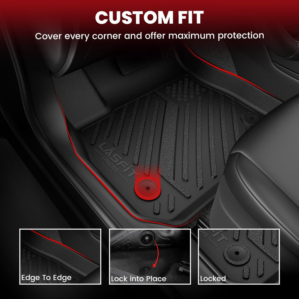 LASFIT Floor Mats & Cargo Mat for Hyundai Sonata 2020-2026 (Only Fit FWD & Gas) / Kia K5 2021-2026 (Only Fit FWD) All Weather TPE Custom Fit Floor Liners for Car Mats Trunk Mats