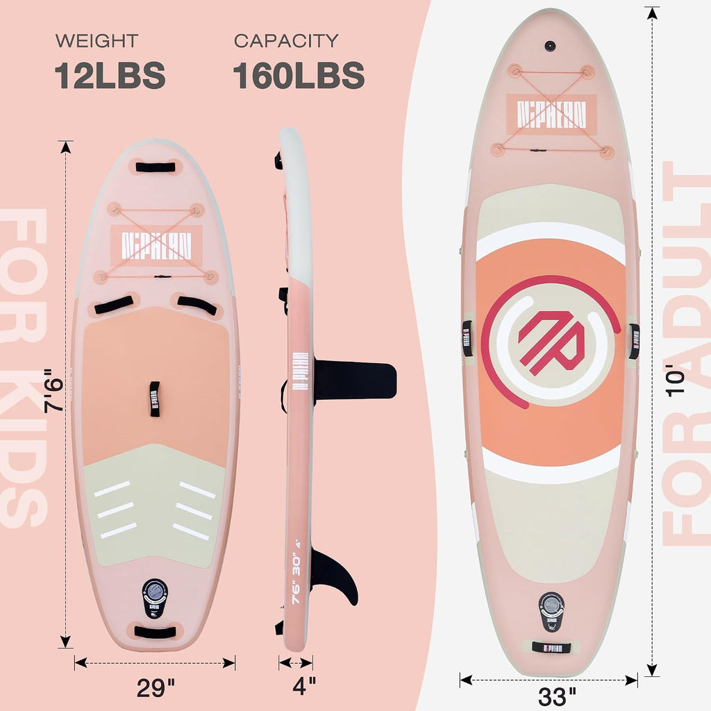 Niphean Inflatable Stand Up Paddle Board with SUP Accessories, Anti-Slip EVA Deck, 10'6'' Inflatable Paddle Boards for Adults & Youth of All Skill Levels
