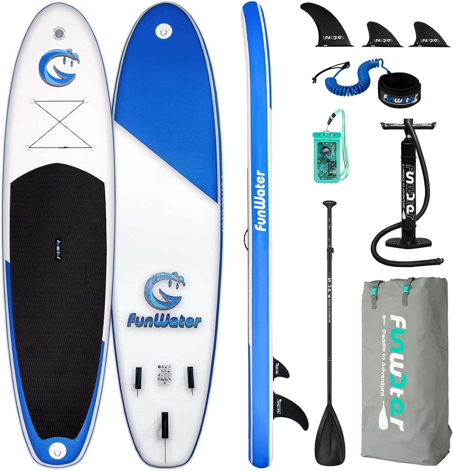 FunWater Stand Up Paddle Board Ultra-Light Inflatable Paddleboard with SUP Accessories for Adults & Youth of All Skill Levels