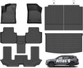 Wayhigh® Floor Mats & Backseat Cargo Liner for Volkswagen Atlas 2018-2026 6 Passenger 2nd Row with Bucket Seat (50/50 Velcro Tape Fixed Backseat) TPE 3 Rows Car Mat Waterproof, Accessories