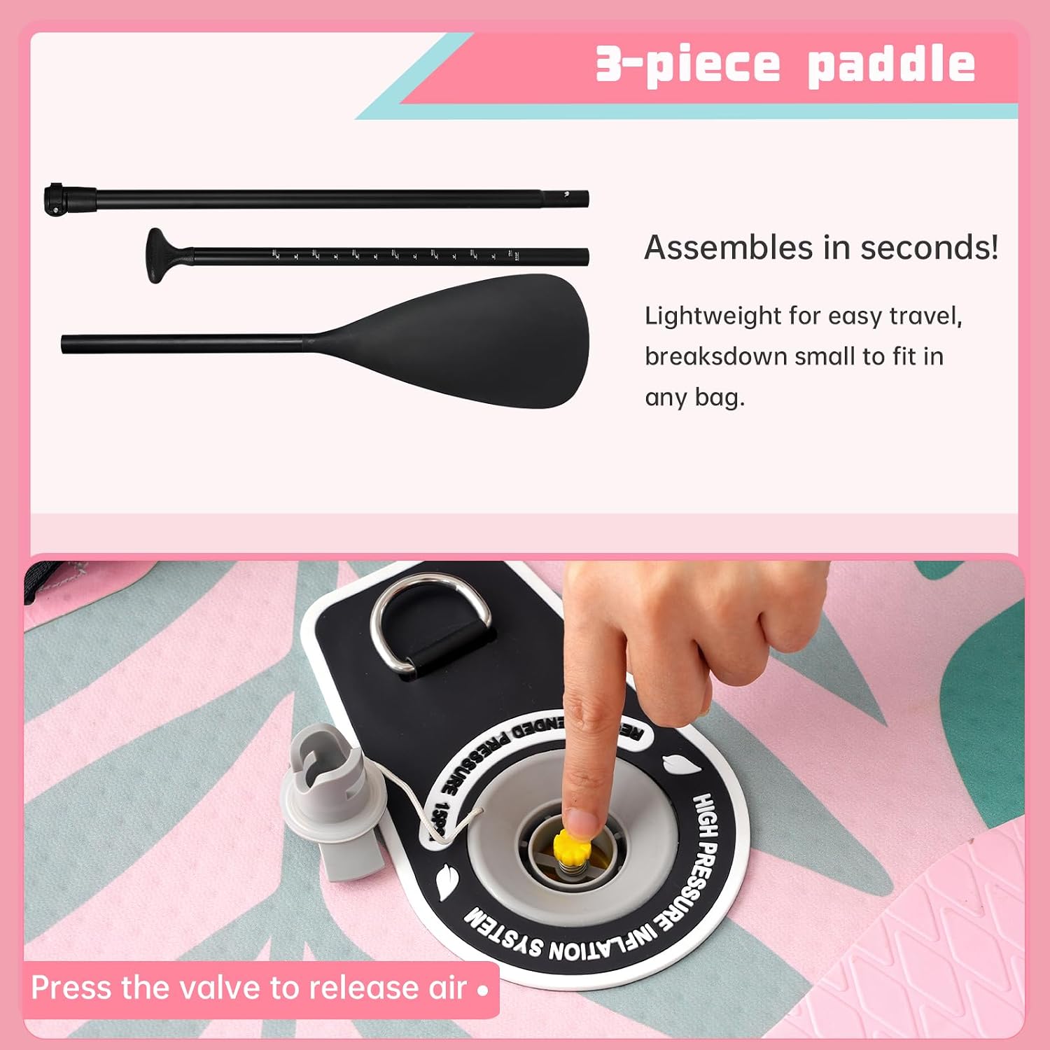 Quashley Inflatable Paddle Board Extra Wide Stand Up Paddleboards 11'×34' with All Premium Paddle Board Accessories,Inflatable SUP for Adults/Family,Beginner-Friendly,Removable Fin,Hand Pump