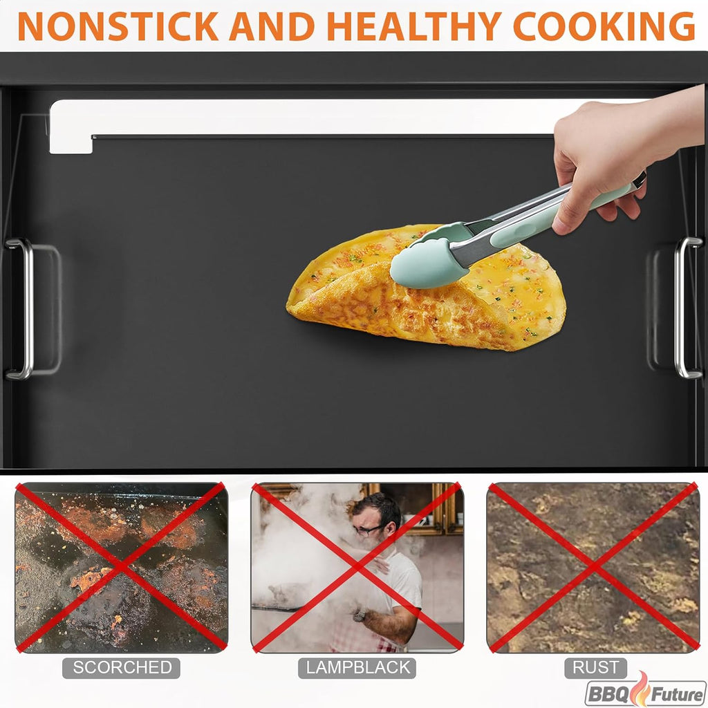 Full Size Griddle Insert with Spatula Set for Home Depot Nexgrill 5 Burner 720-0888 720-0888N, Flat Top Plate Replacement Parts for Nexgrill 4 Burner 720-0830 720-0830H Gas Grill Models, Carbon Steel