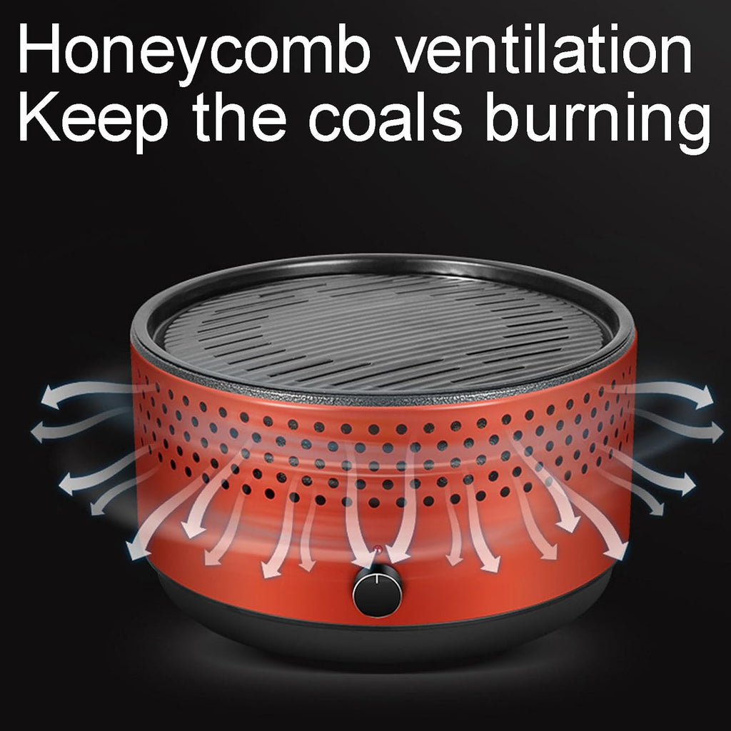 Smokeless Korean BBQ Grill, 4.5KG Removable Grill, Unique Ventilation Design, Ideal for Indoor Balcony and Outdoor Barbecue