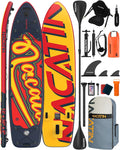 NACATIN 12'/366cm Extra Large Inflatable Stand Up Paddle Board with Seat, Wide 36'/91cm SUP Board for Adults & Family, with Single/Double Paddle, Kayak Seat, Pump, Stable Wide Deck for Beginners