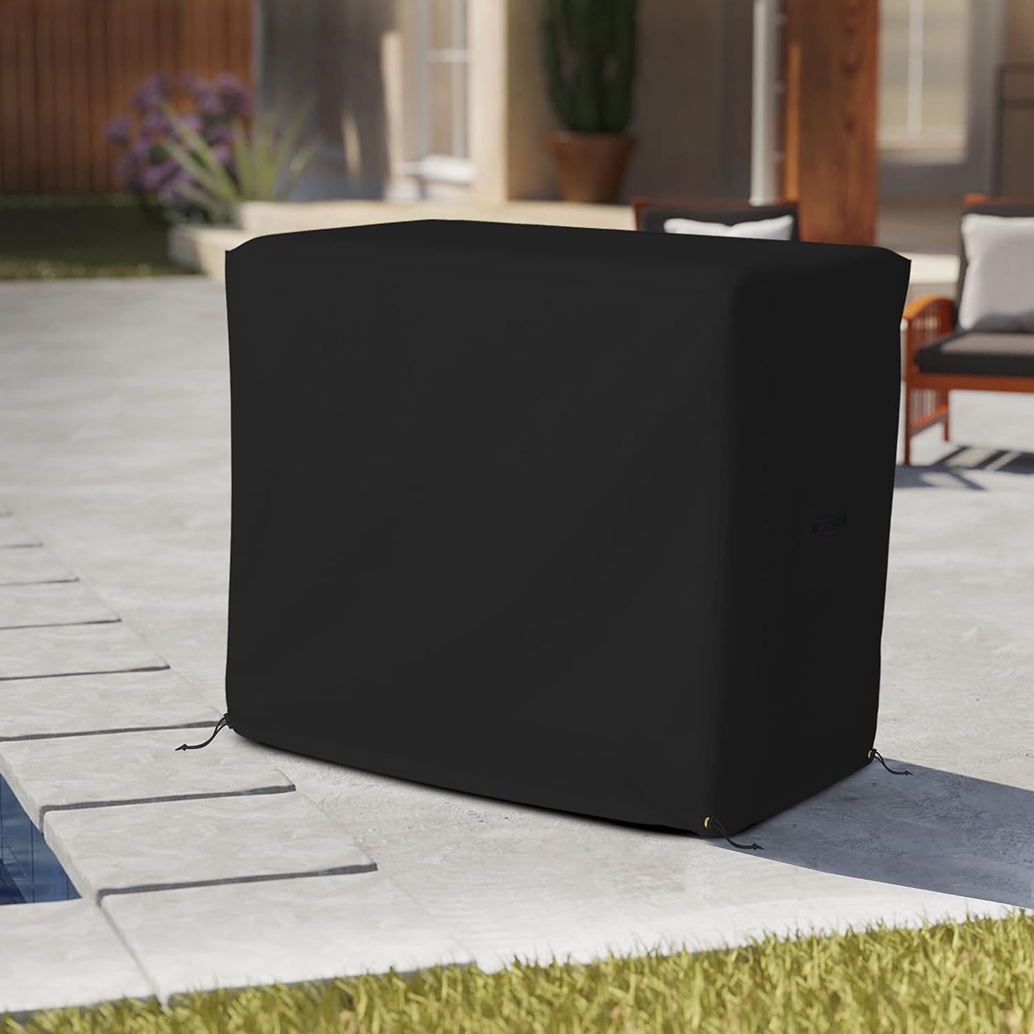 Covers & All Bar Cart Cover 18 Oz Waterproof 100% Weather Resistant cart Cover with Air Pockets & Drawstring for Sung Fit (34' H x 50' W x 30' D, Black)