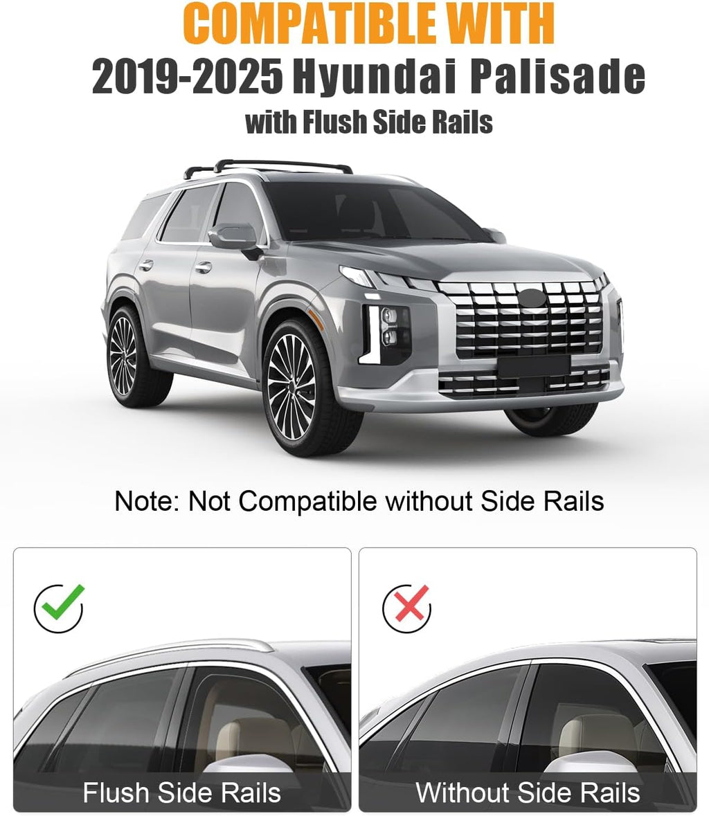 KINGGERI 330lb Lockable Roof Rack Cross Bars Compatible with Hyundai Palisade 2019-2025 SE SEL XRT Limited Calligraphy, Heavy Duty Rooftop Aluminum Roof Rails Crossbars Cargo Luggage Accessories