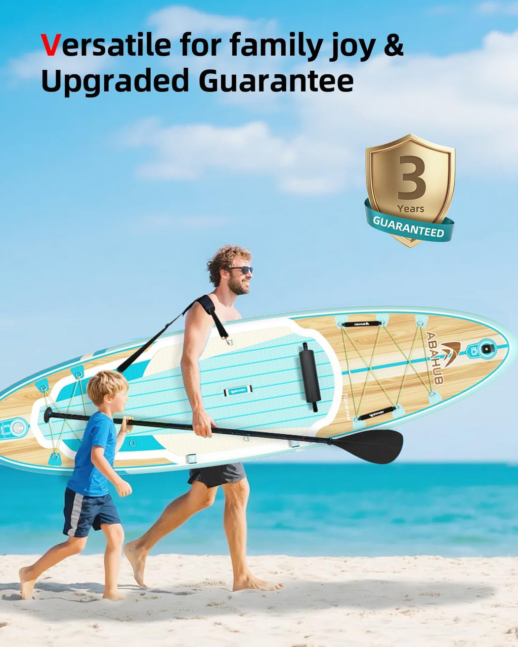 Abahub Inflatable SUP, Wide 10'6' x 31'/34' iSUP, Standup Paddleboard with Adjustable SUP Kayak Paddle, for Yoga, Paddle Board, Kayaking, Surf, Canoe, Fishing