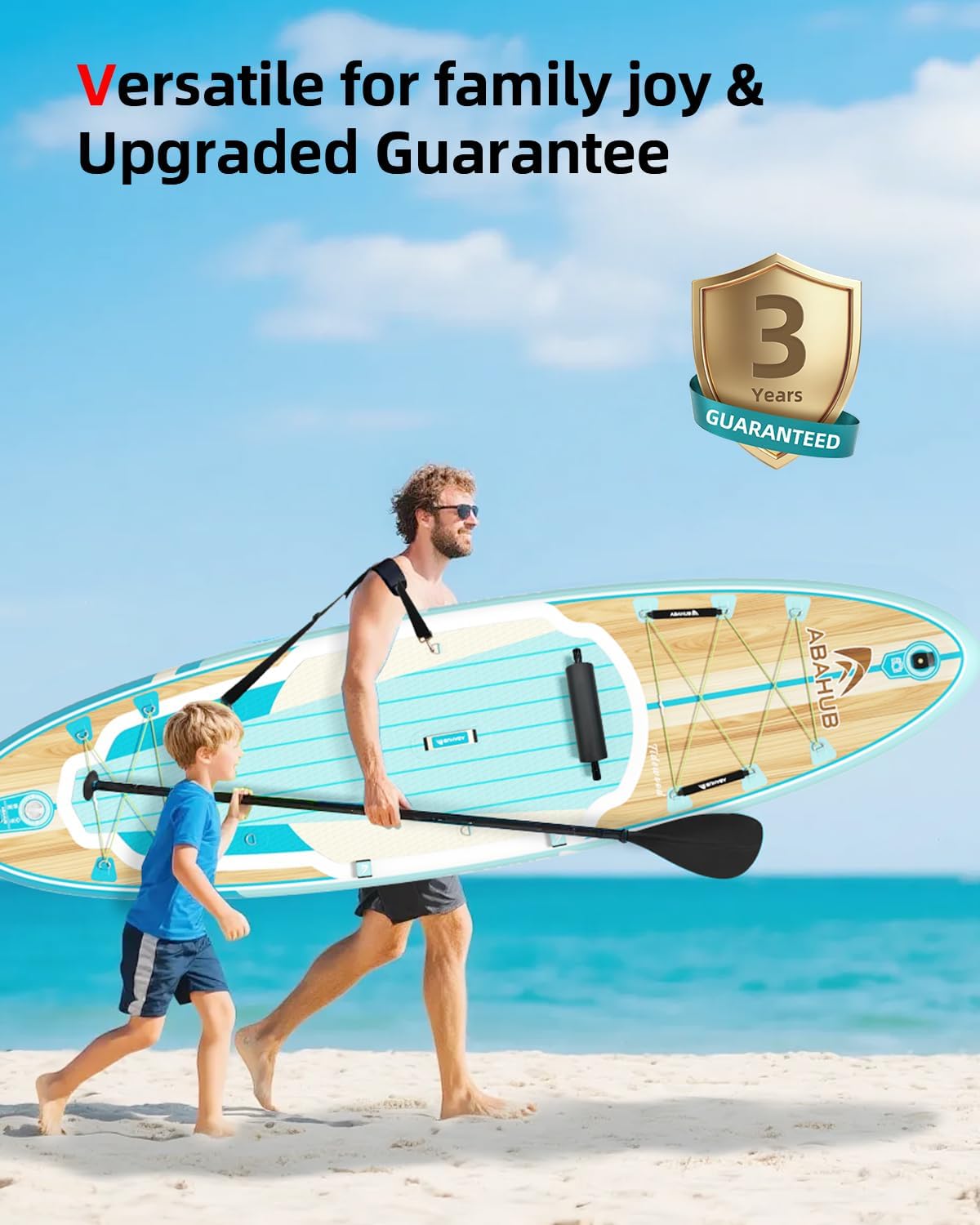 Abahub Inflatable SUP, Wide 10'6' x 31'/34' iSUP, Standup Paddleboard with Adjustable SUP Kayak Paddle, for Yoga, Paddle Board, Kayaking, Surf, Canoe, Fishing