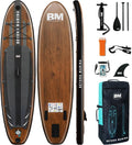 BM Paddle Board Inflatable Stand Up Paddle Board, SUP Paddleboard for Adult, Premium Accessories | Non-Slip EVA Deck & Foam Handles, Camera Mount, Double Action Pump, 85L Travel Backpack