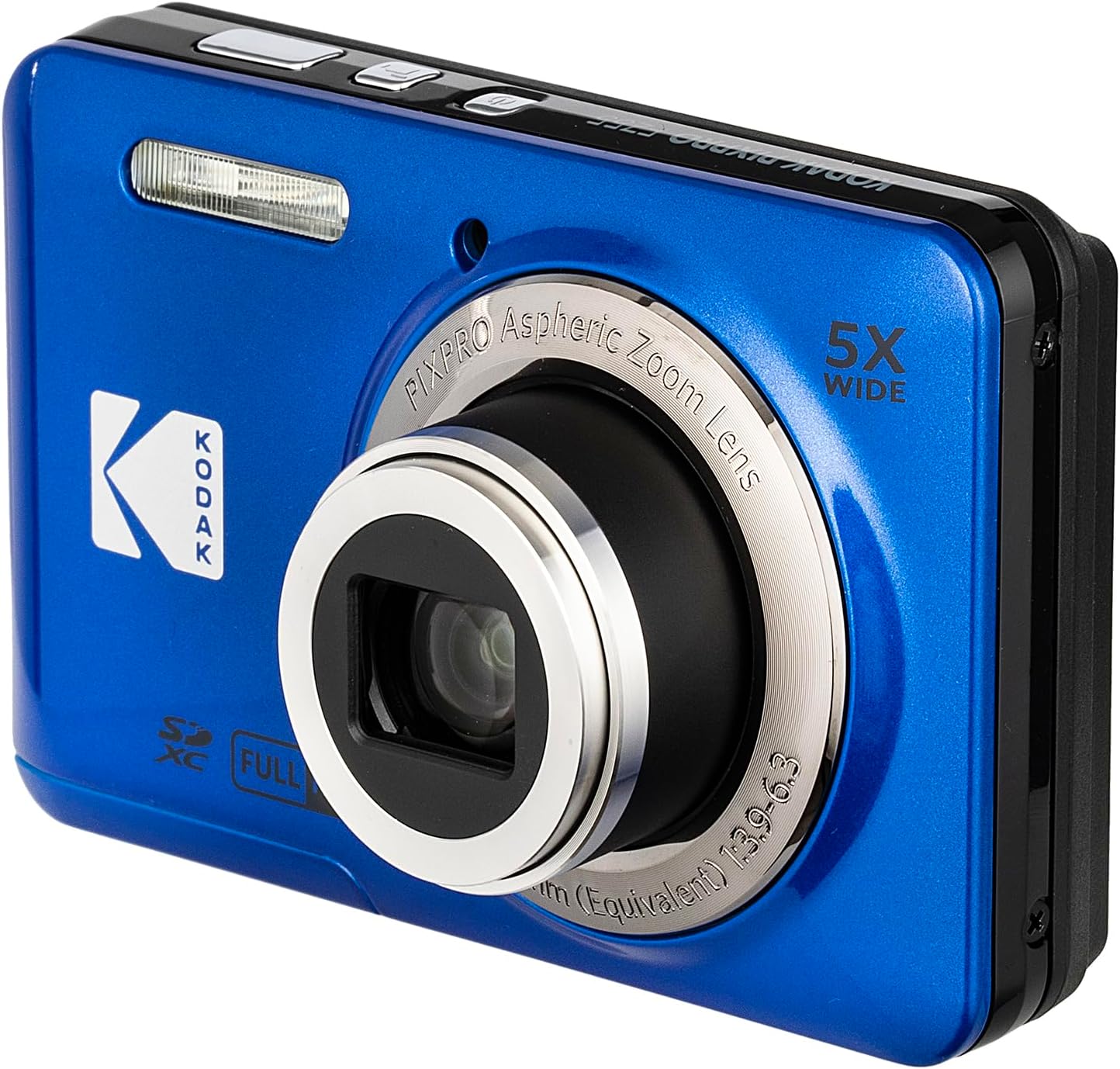 Kodak Pixpro FZ55 Digital Camera (Blue) Bundle Including: 2X 128 GB Memory Card, 2X Rechargeable Battery, Battery Charger, Camera Case, Flexible Tripod, Card Reader, Card Wallet, Hand Strap, More