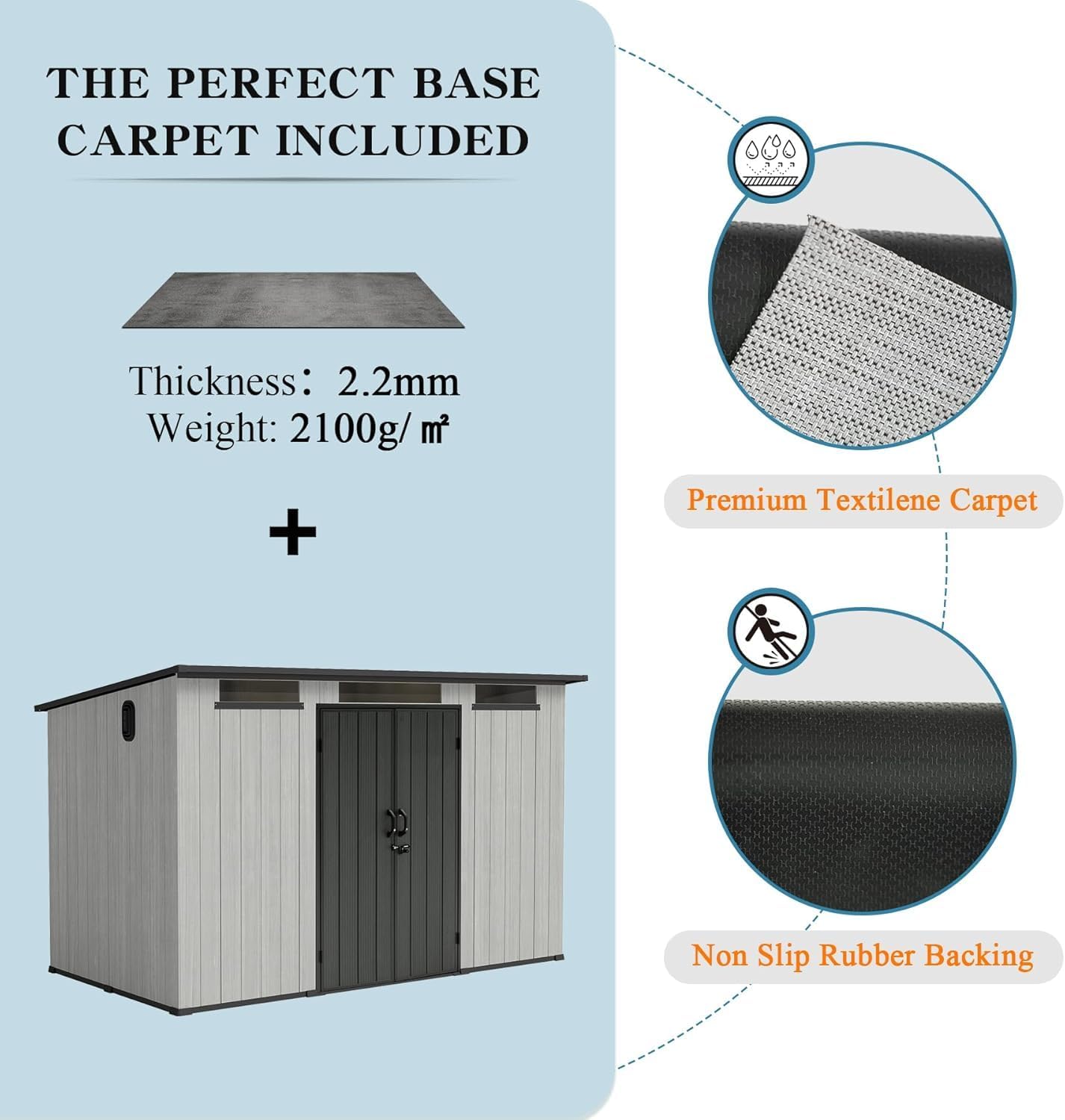 Domi 6x11FT Resin Outdoor Storage Shed with Sloping Roof, Waterproof Outside Sheds with Windows & Vents, Heavy-Duty Plastic Tool Storage Shed for Patio Furniture, Lawn Mower, Bike