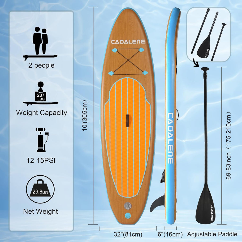 Inflatable Stand Up Paddle Board with SUP Accessories, Anti-Slip EVA Deck, Family-Friendly SUP Boards for Adults & Youth of All Skill Levels, Versatile Yoga Paddle Board