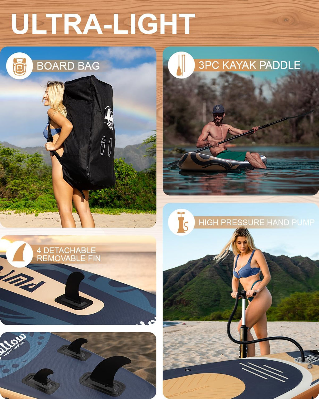 DAMA 11'*34'*6' Stand Up Paddle Board, Inflatable Paddle Board,Inflatable Paddle Boards for Adults w/a Wide, Smooth and Non Slip Deck, Versatile Styles, Suitable for Adults