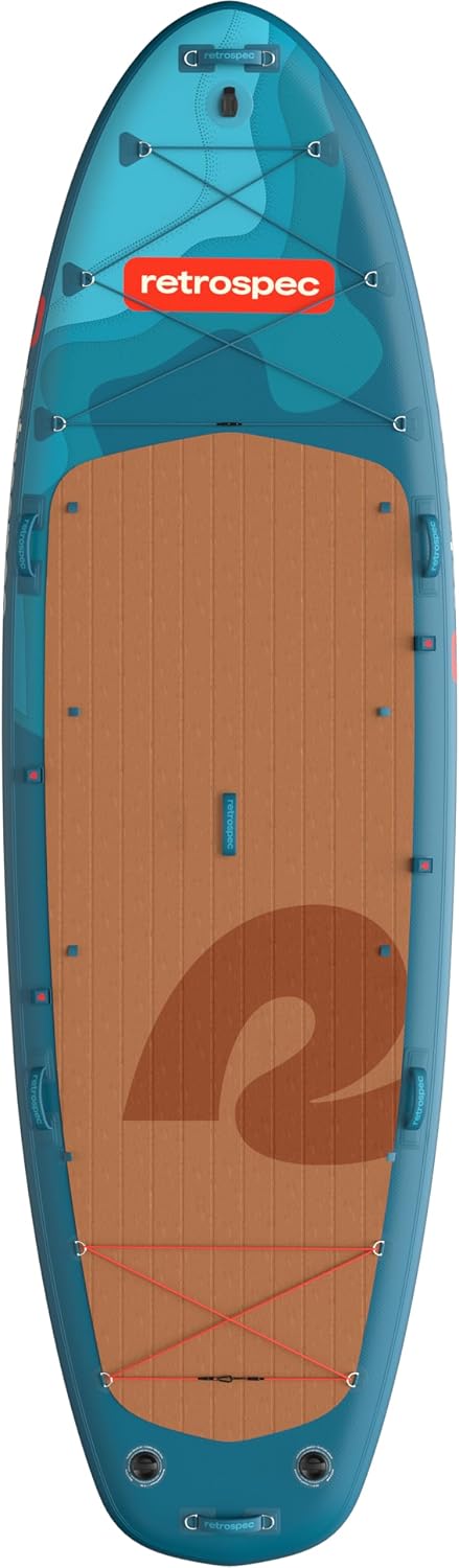 Retrospec Weekender Crew Inflatable Paddle Board - 12ft & 15ft XL Multi-Person iSUP with 400 & 1050lb Capacity & No-Slip Deck - Includes 2 Paddles & Accessories