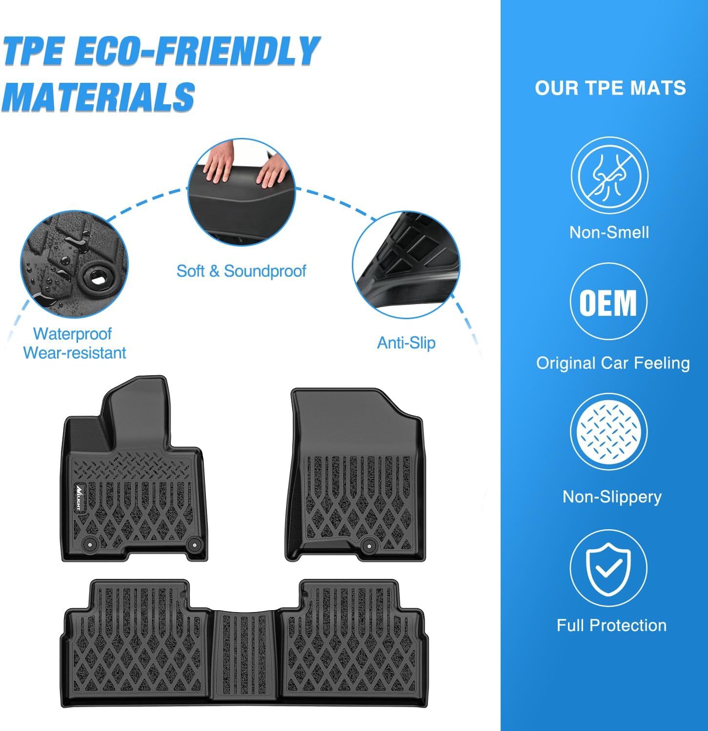 Nilight TPE Floor Mats for Hyundai Tucson PHEV (Plug-in Hybrid) 2022 2023 2024 2025 2026 All Weather Custom Fit Heavy Duty Floor Liners