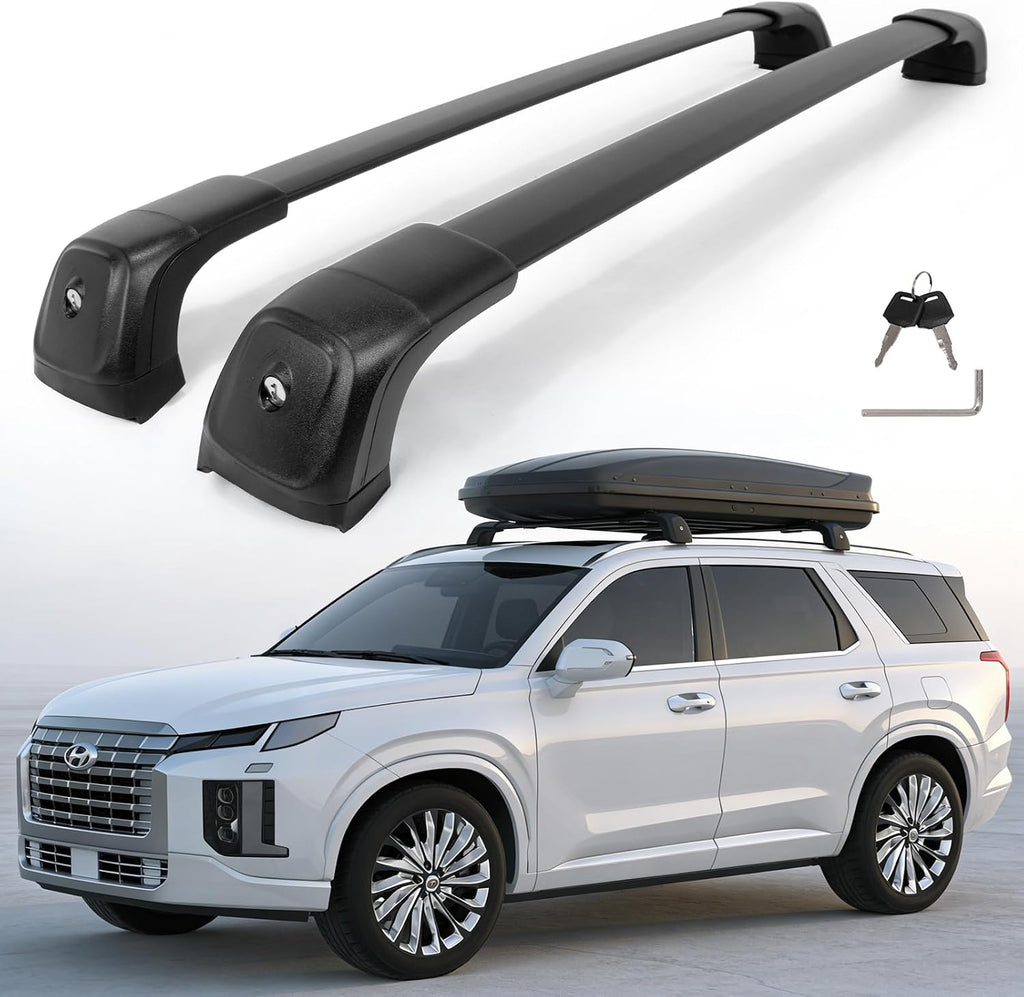 Roof Rack Cross Bars 330lbs Aluminum Lockable Crossbars Fit for 2019-2025 Hyundai Palisade Cargo Accessories Anti-Noise Stable Rooftop Luggage Rack Cargo Accessories