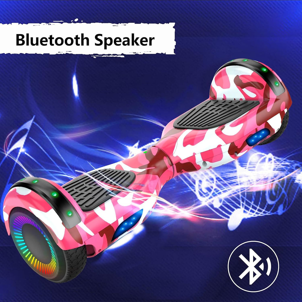 LIEAGLE Hoverboard, 6.5' Self Balancing Scooter Hover Board with Bluetooth Wheels LED Lights for Kids Adults