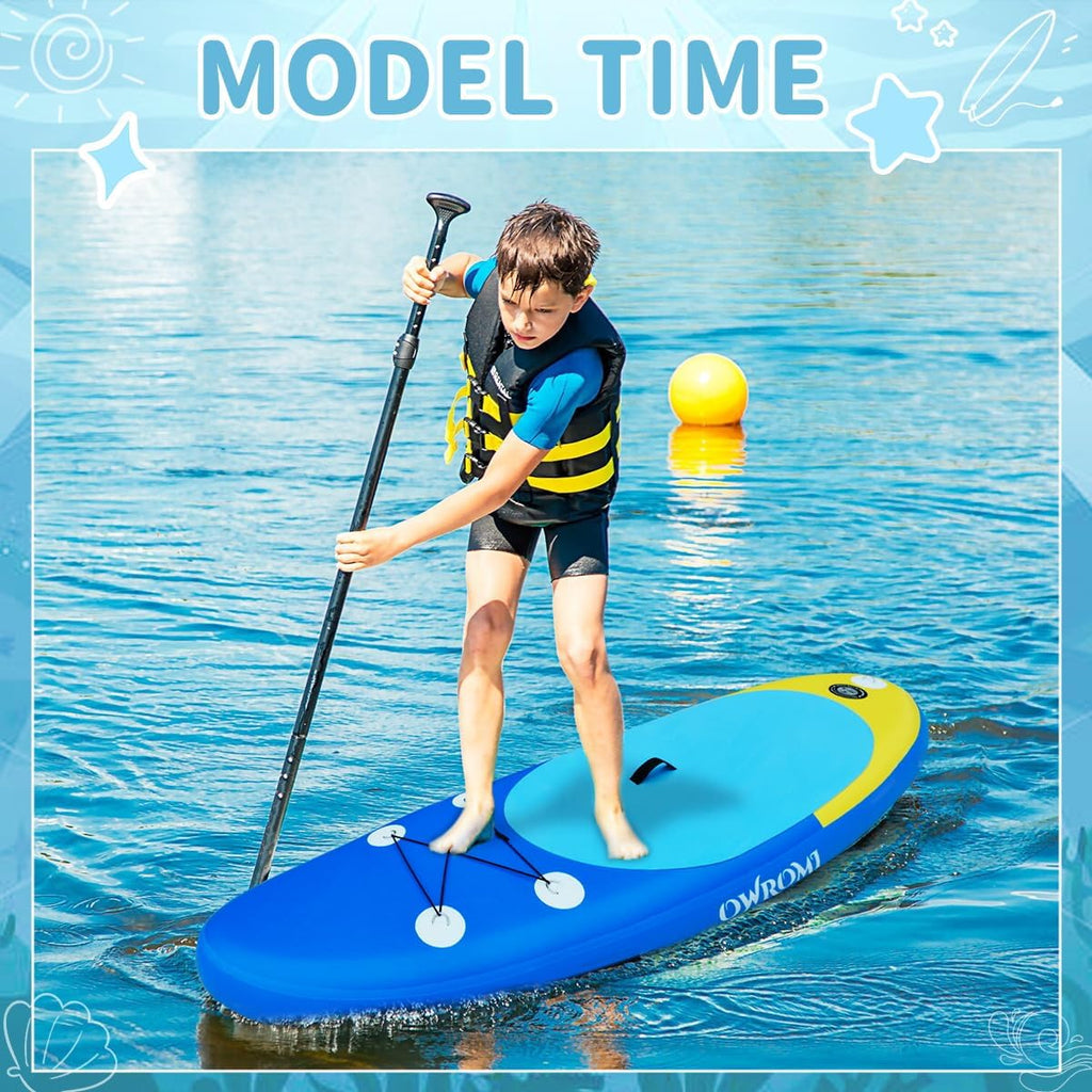 Kids Stand Up Paddle Board with Inflatable SUP Accessories, Non-Slip Comfort Deck Inflatable Paddle Board for Kid, Durable, Lightweight Fin for Youth & Kids